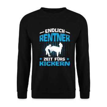 Tischfußball Endlich Rentner Zeit fürs Kickern - Unisex Pullover - Schwarz - Vorne - Alina (178cm) & Michal (187cm)