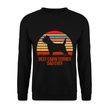 Cairn Terrier Meilleur Papa Retro Rengaine pour les maîtres - Sweat-shirt Unisexe - noir - Devant - Alina (178cm) & Michal (187cm)