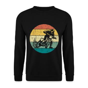 Speedway Moto Coureur Retro Silhouette - Sweat-shirt Unisexe - noir - Devant - Alina (178cm) & Michal (187cm)