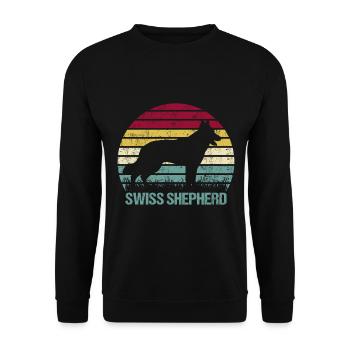 Berger suisse Retro Vintage Silhouette - Sweat-shirt Unisexe - noir - Devant - Alina (178cm) & Michal (187cm)