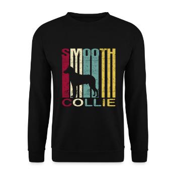 Kurzhaarcollie Kurzhaar Collie Retro Silhouette - Unisex Pullover - Schwarz - Vorne - Alina (178cm) & Michal (187cm)