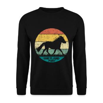 Shetland Pony cheval rétro Vintage Silhouette - Sweat-shirt Unisexe - noir - Devant - Alina (178cm) & Michal (187cm)