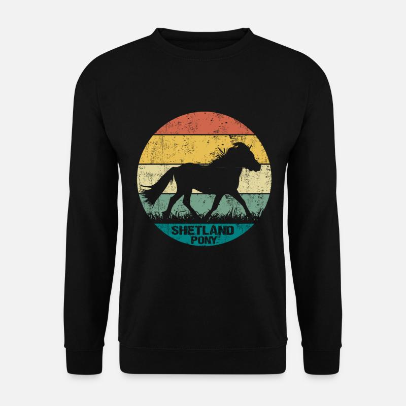 Shetland Pony Pferd Retro Vintage Silhouette - Unisex Pullover - Schwarz