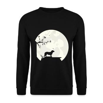 Alpine Dachsbracke full moon silhouette - Unisex Sweatshirt - black - Front - Alina (178cm) & Michal (187cm)