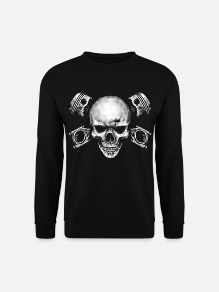 Moto Skull - Sweat-shirt Unisexe - noir