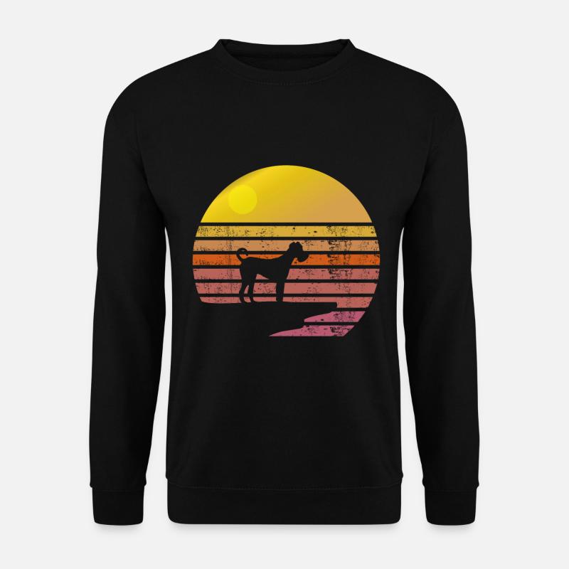 Irish Terrier Sonnenaufgang Silhouette - Unisex Pullover - Schwarz