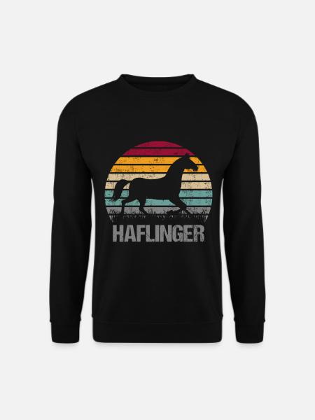 Haflinger Pferd Retro Vintage Silhouette - Unisex Pullover - Schwarz