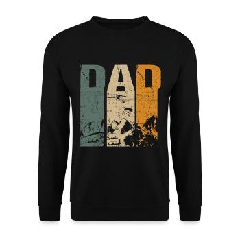 Parachutisme Papa Papa Retro - Sweat-shirt Unisexe - noir - Devant - Alina (178cm) & Michal (187cm)