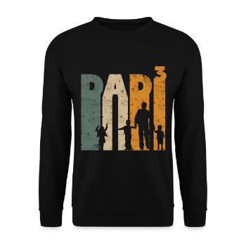Dad Dad 3 Third Child Baby Retro Vintage - Unisex Sweatshirt - black - Front - Alina (178cm) & Michal (187cm)
