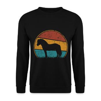Fjord horse Fjord pony Retro Vintage - Unisex Sweatshirt - black - Front - Alina (178cm) & Michal (187cm)