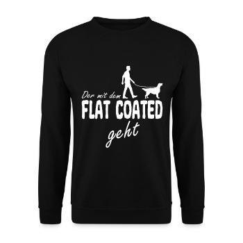 Flat Coated Retriever qui va avec sort - Sweat-shirt Unisexe - noir - Devant - Alina (178cm) & Michal (187cm)