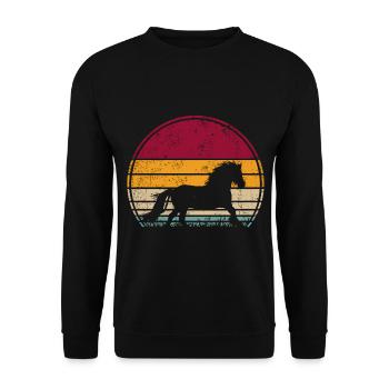 Tinker Pferd Vintage - Unisex Pullover - Schwarz - Vorne - Alina (178cm) & Michal (187cm)