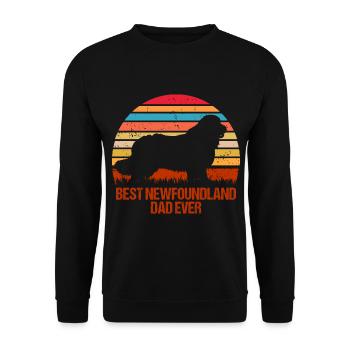 Neufundländer Beste Hunde Papa - Unisex Pullover - Schwarz - Vorne - Alina (178cm) & Michal (187cm)