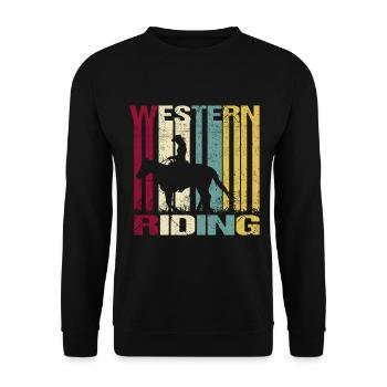 Western Rider Vintage - Sweat-shirt Unisexe - noir - Devant - Alina (178cm) & Michal (187cm)
