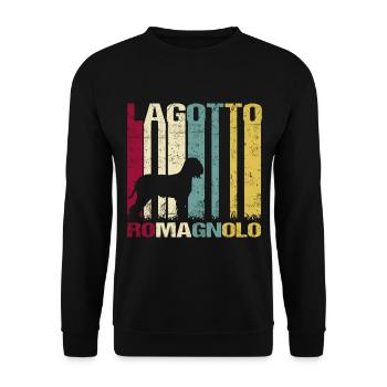 Lagotto Romagnolo Vintage - Unisex Sweatshirt - black - Front - Alina (178cm) & Michal (187cm)