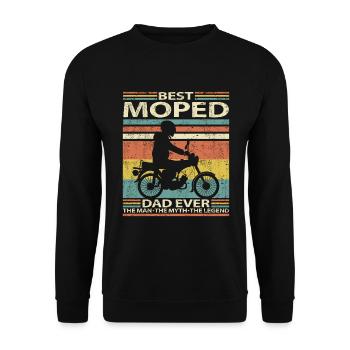 Moped S51 Best Dad Ever - Unisex Pullover - Schwarz - Vorne - Alina (178cm) & Michal (187cm)