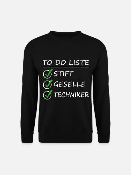 Techniker Abschluss Prüfung Bestanden To Do Liste - Unisex Pullover - Schwarz