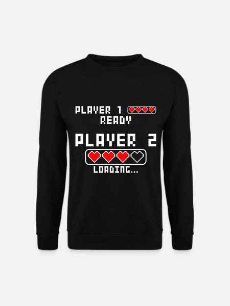 Schwangerschaft verkünden Baby Player 2 Loading - Unisex Pullover - Schwarz