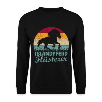 Islandpferd Tölt Flüsterer - Unisex Pullover - Schwarz - Vorne - Alina (178cm) & Michal (187cm)