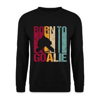 Gardien de but de hockey sur glace né au dicton - Sweat-shirt Unisexe - noir - Devant - Alina (178cm) & Michal (187cm)