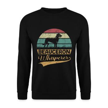 Beauceron chuchoteur - Sweat-shirt Unisexe - noir - Devant - Alina (178cm) & Michal (187cm)