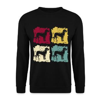Beauceron Retro Vintage - Unisex Sweatshirt - black - Front - Alina (178cm) & Michal (187cm)