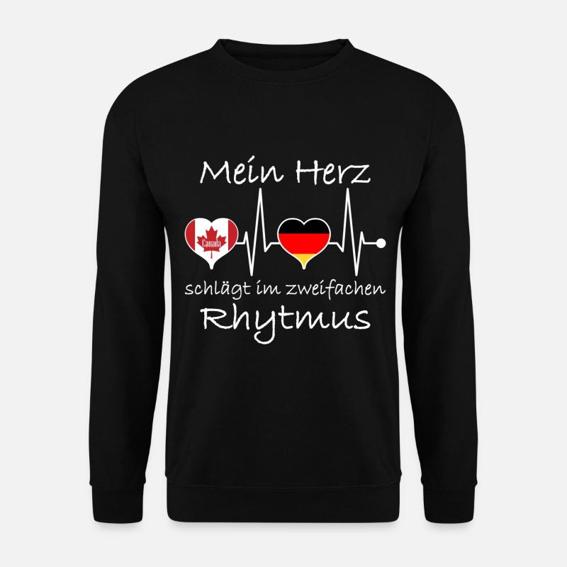 Deutschland Kanada Flagge Herzschlag - Unisex Pullover - Schwarz