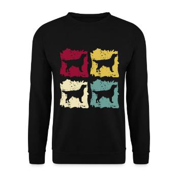 Flat Coated Retriever Rétro Vintage - Sweat-shirt Unisexe - noir - Devant - Alina (178cm) & Michal (187cm)