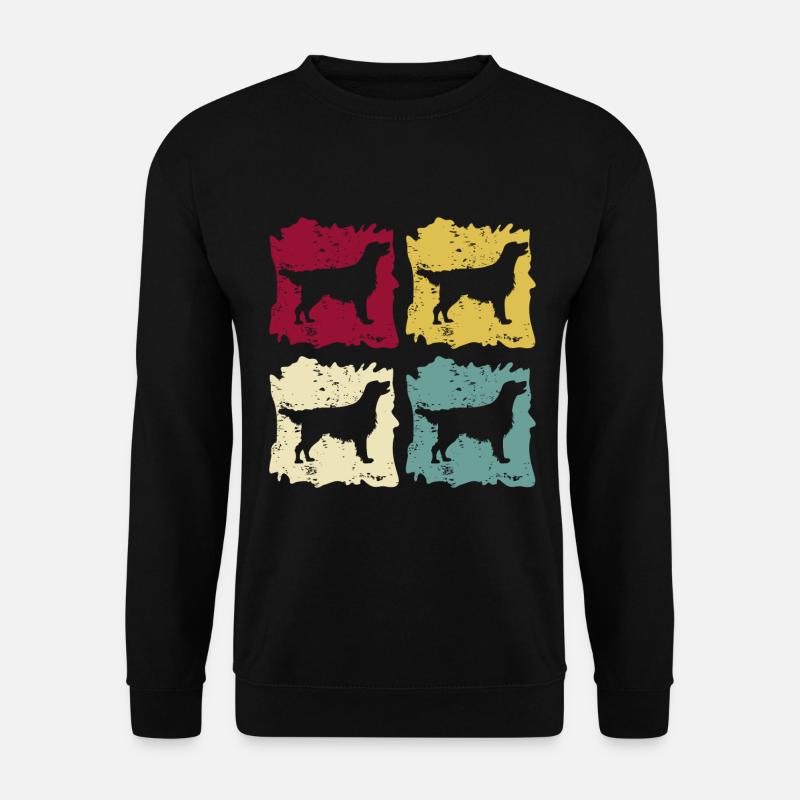 Flat Coated Retriever Retro Vintage - Unisex Pullover - Schwarz