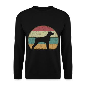 Magyar Vizsla Dog Vintage - Unisex Pullover - Schwarz - Vorne - Alina (178cm) & Michal (187cm)