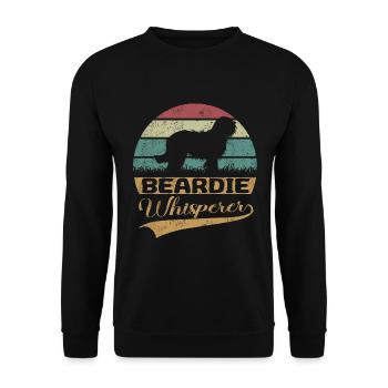 Bearded Collie Beardie Whisperer - Unisex Sweatshirt - black - Front - Alina (178cm) & Michal (187cm)