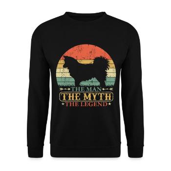 Icelandic Dog Papa Saying - Unisex Sweatshirt - black - Front - Alina (178cm) & Michal (187cm)