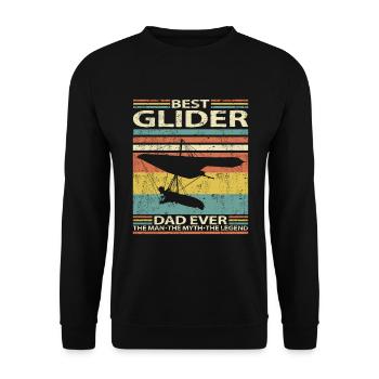 Hängegleiter Pilot Papa Spruch Lustig - Unisex Pullover - Schwarz - Vorne - Alina (178cm) & Michal (187cm)