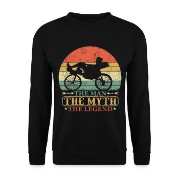 Couché Couché Couché Vélo Couché Papa Disant Vintage - Sweat-shirt Unisexe - noir - Devant - Alina (178cm) & Michal (187cm)