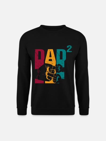 Papa Vater von 2 Kinder Zwillinge Söhnen Mädchen - Unisex Pullover - Schwarz