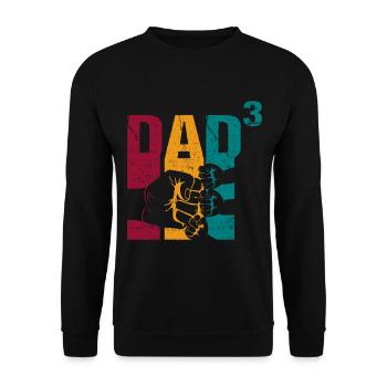 Papa Father of 3 Children Triplets Sons Girls - Unisex Sweatshirt - black - Front - Alina (178cm) & Michal (187cm)