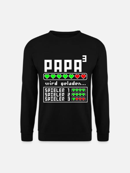 Vater Papa 3 drei drittes Kind Kinder Kindern - Unisex Pullover - Schwarz