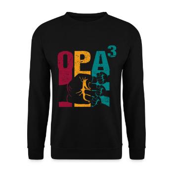 Opa hoch 3 werdender dreifacher drei Enkel - Unisex Pullover - Schwarz - Vorne - Alina (178cm) & Michal (187cm)