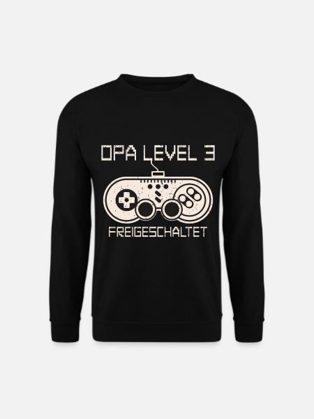 Opa hoch 3 werdender dreifacher drei Enkel - Unisex Pullover - Schwarz