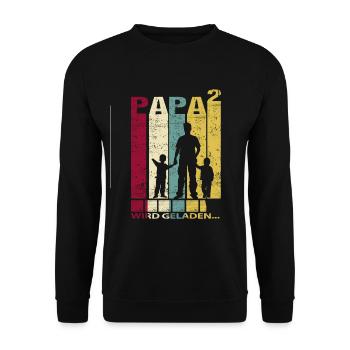 Papa Vater und 2 Söhne Sohn Jungs Zwillinge Baby - Unisex Pullover - Schwarz - Vorne - Alina (178cm) & Michal (187cm)