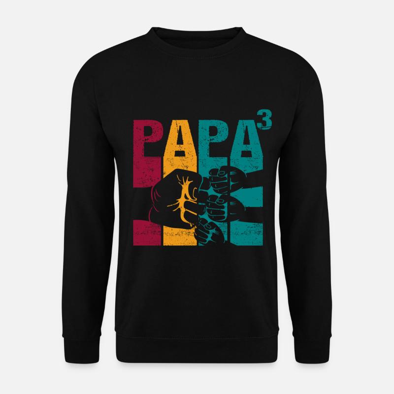 Papa Vater von 3 Kinder Kindern - Unisex Pullover - Schwarz