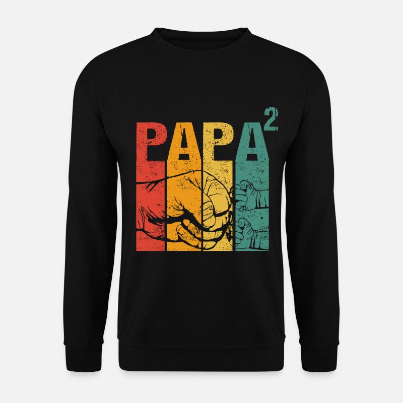Papa Vater von 2 zwei Zweiten Kindern Zwillinge - Unisex Pullover - Schwarz