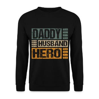 Mari Papa Héros - Sweat-shirt Unisexe - noir - Devant - Alina (178cm) & Michal (187cm)