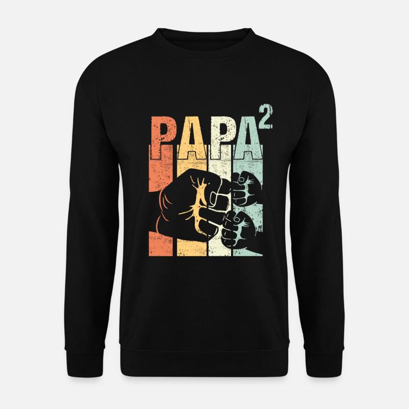 Papa Vater von 2 zwei Zweiten Kindern Zwillinge - Unisex Pullover - Schwarz
