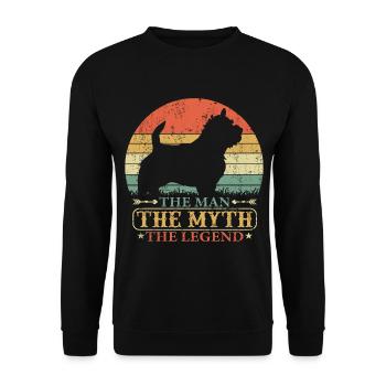 Norwich Terrier Dog Dad Papa Vintage Retro - Unisex Sweatshirt - black - Front - Alina (178cm) & Michal (187cm)