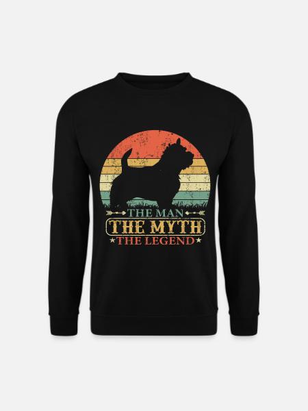 Norwich Terrier Hund Dad Papa Vintage Retro - Unisex Pullover - Schwarz