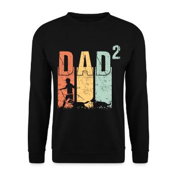 Dog Dad Dad Dad Father with 2 two dog dogs - Unisex Sweatshirt - black - Front - Alina (178cm) & Michal (187cm)