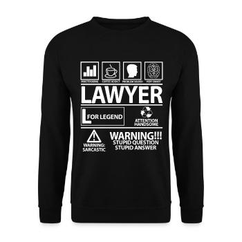 Anwalt Spruch Sprüche Lustige witzige Cool Männer - Unisex Pullover - Schwarz - Vorne - Alina (178cm) & Michal (187cm)
