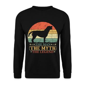 Borador Mix Hund Papa Dad Herrchen Vintage - Unisex Pullover - Schwarz - Vorne - Alina (178cm) & Michal (187cm)