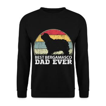 Bergame Berger Chien Papa Papa Master Vintage - Sweat-shirt Unisexe - noir - Devant - Alina (178cm) & Michal (187cm)